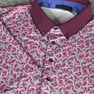 Greyson Polo Shirt Mens XL Pink Graphic Print Golf Performance‎ Short Sleeve